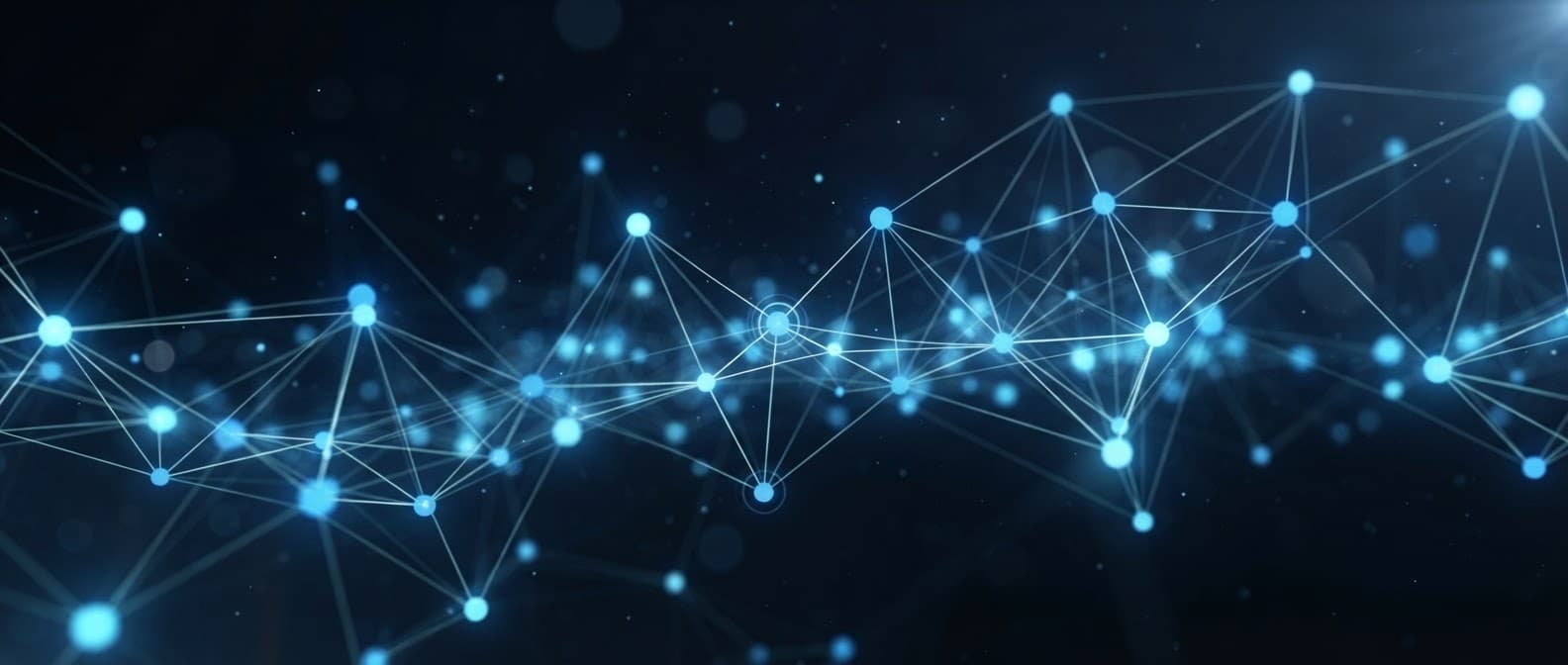 Connected nodes representing retrieval-augmented intelligence